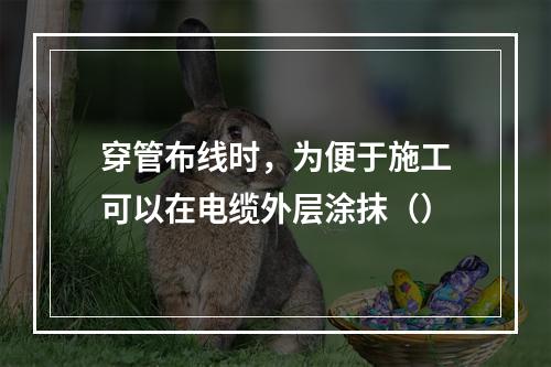 穿管布线时，为便于施工可以在电缆外层涂抹（）