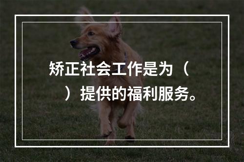 矫正社会工作是为（　　）提供的福利服务。