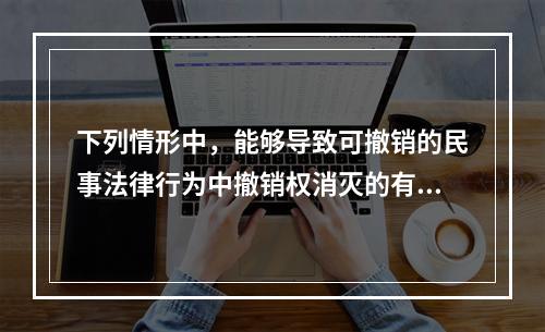 下列情形中，能够导致可撤销的民事法律行为中撤销权消灭的有（）