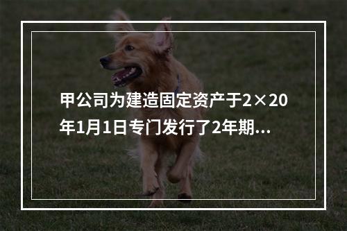 甲公司为建造固定资产于2×20年1月1日专门发行了2年期公司