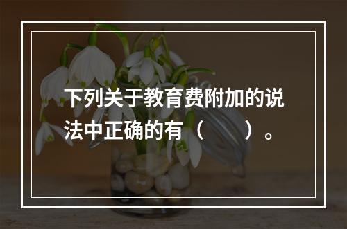 下列关于教育费附加的说法中正确的有（  ）。