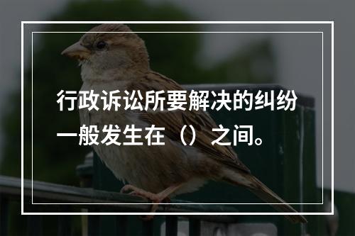 行政诉讼所要解决的纠纷一般发生在（）之间。