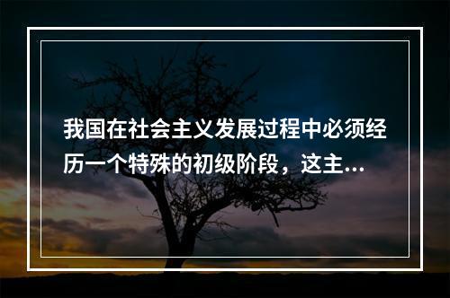 我国在社会主义发展过程中必须经历一个特殊的初级阶段，这主要是