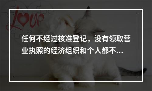 任何不经过核准登记，没有领取营业执照的经济组织和个人都不准进