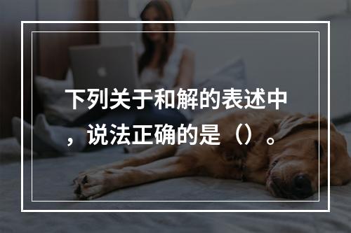 下列关于和解的表述中，说法正确的是（）。