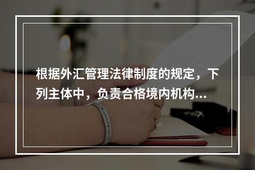 根据外汇管理法律制度的规定，下列主体中，负责合格境内机构投资