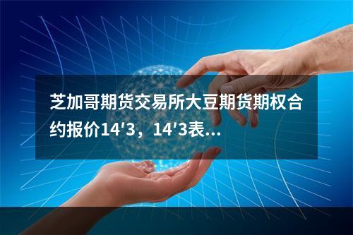 芝加哥期货交易所大豆期货期权合约报价14′3，14′3表示的