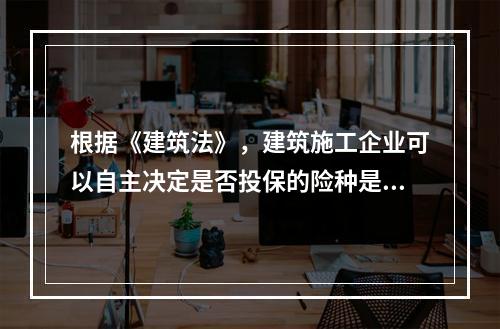 根据《建筑法》，建筑施工企业可以自主决定是否投保的险种是（　