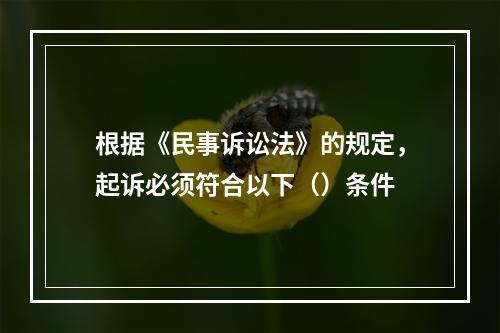 根据《民事诉讼法》的规定，起诉必须符合以下（）条件