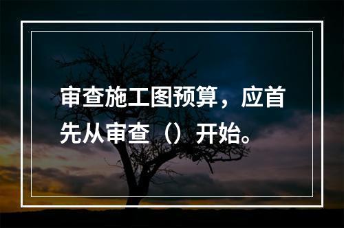 审查施工图预算，应首先从审查（）开始。