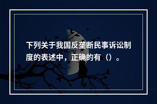 下列关于我国反垄断民事诉讼制度的表述中，正确的有（）。