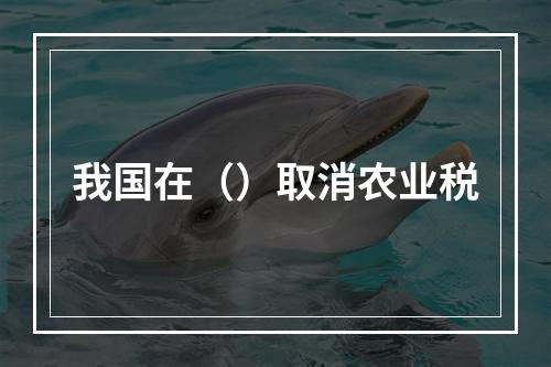 我国在（）取消农业税