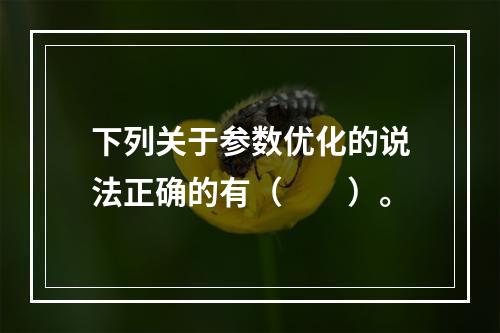 下列关于参数优化的说法正确的有（　　）。