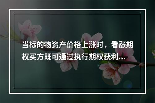 当标的物资产价格上涨时，看涨期权买方既可通过执行期权获利，也