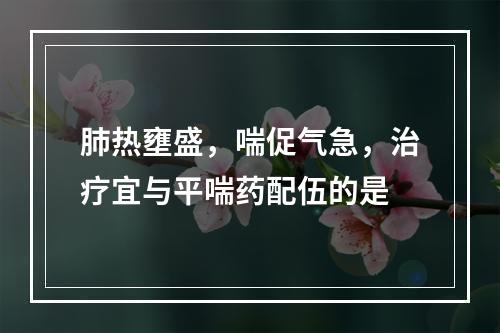 肺热壅盛，喘促气急，治疗宜与平喘药配伍的是