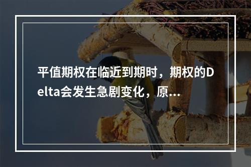 平值期权在临近到期时，期权的Delta会发生急剧变化，原因是