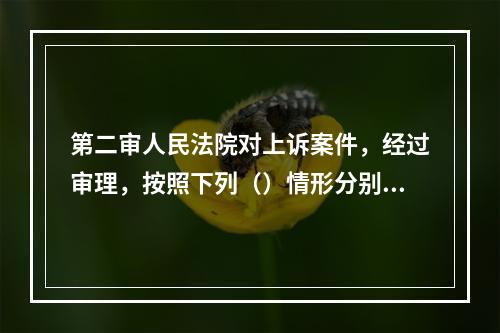 第二审人民法院对上诉案件，经过审理，按照下列（）情形分别处理