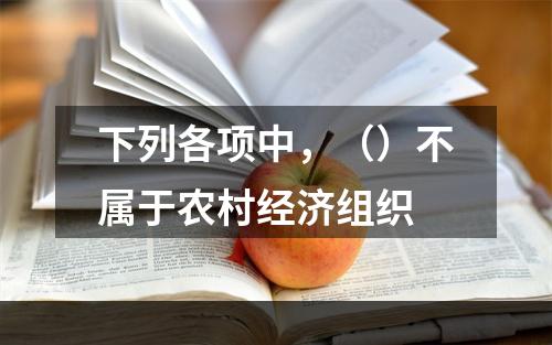 下列各项中，（）不属于农村经济组织