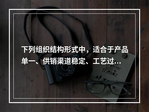 下列组织结构形式中，适合于产品单一、供销渠道稳定、工艺过程简