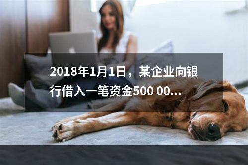 2018年1月1日，某企业向银行借入一笔资金500 000元