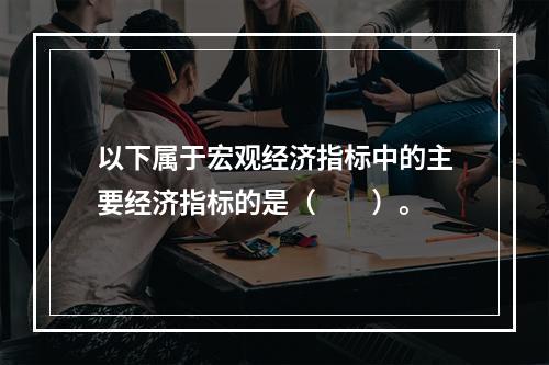 以下属于宏观经济指标中的主要经济指标的是（　　）。