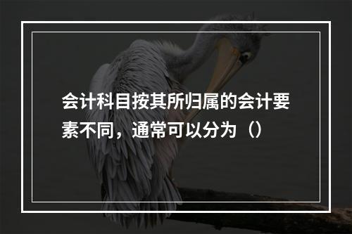 会计科目按其所归属的会计要素不同，通常可以分为（）