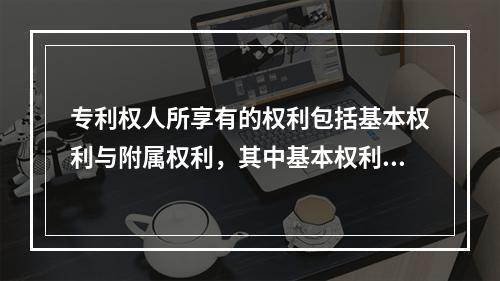 专利权人所享有的权利包括基本权利与附属权利，其中基本权利是指