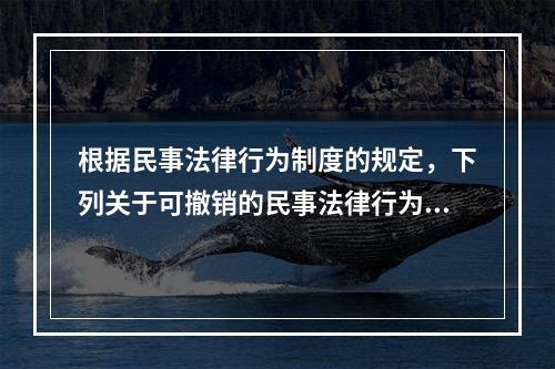 根据民事法律行为制度的规定，下列关于可撤销的民事法律行为的表