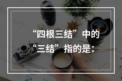 “四根三结”中的“三结”指的是：