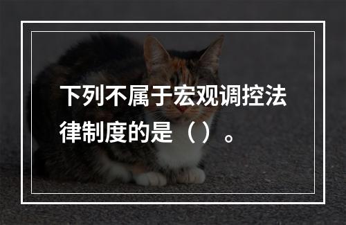 下列不属于宏观调控法律制度的是（ ）。