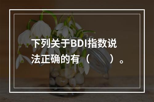 下列关于BDI指数说法正确的有（　　）。