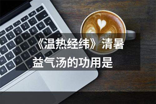 《温热经纬》清暑益气汤的功用是