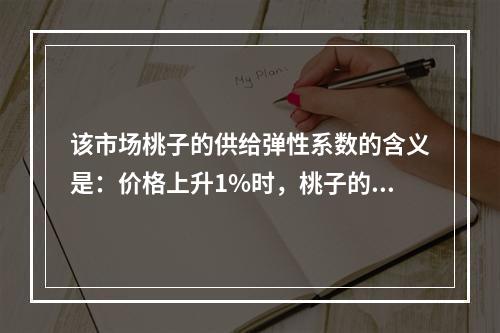 该市场桃子的供给弹性系数的含义是：价格上升1%时，桃子的供给