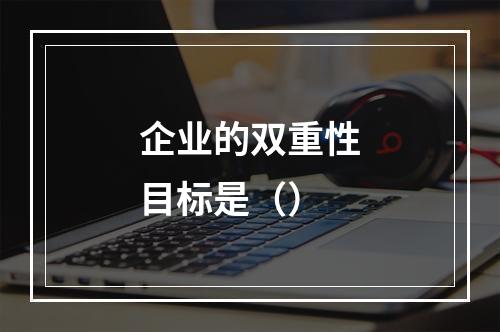 企业的双重性目标是（）