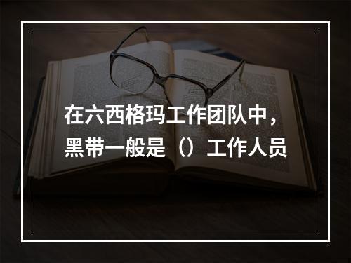 在六西格玛工作团队中，黑带一般是（）工作人员