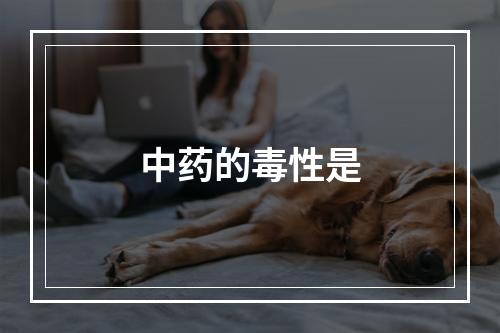 中药的毒性是