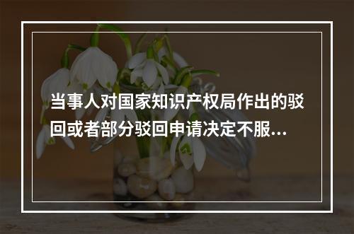 当事人对国家知识产权局作出的驳回或者部分驳回申请决定不服的，