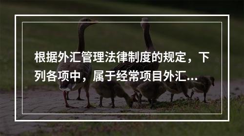 根据外汇管理法律制度的规定，下列各项中，属于经常项目外汇收支