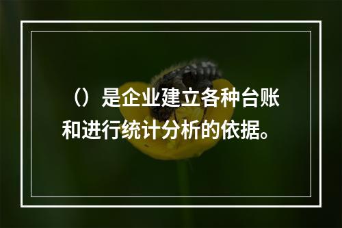 （）是企业建立各种台账和进行统计分析的依据。