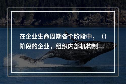 在企业生命周期各个阶段中，（）阶段的企业，组织内部机构制度化