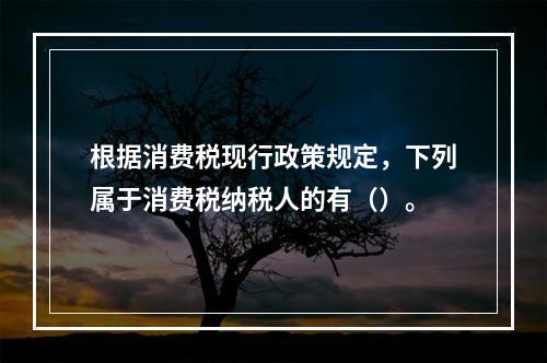 根据消费税现行政策规定，下列属于消费税纳税人的有（）。