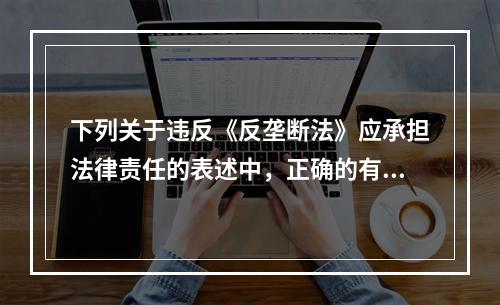 下列关于违反《反垄断法》应承担法律责任的表述中，正确的有（）