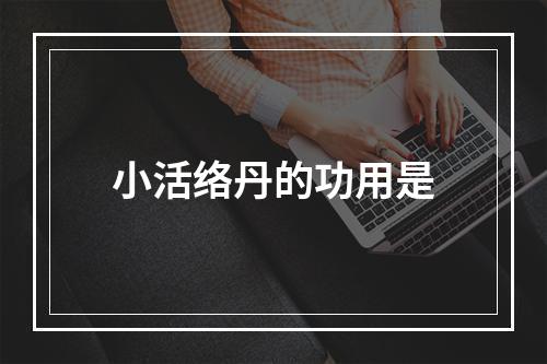 小活络丹的功用是