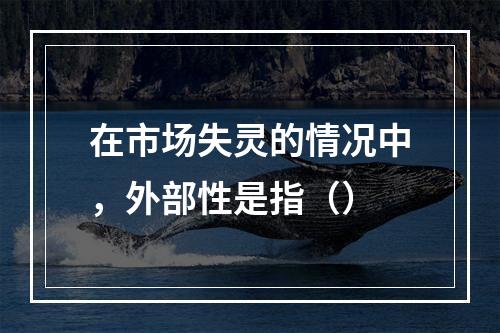 在市场失灵的情况中，外部性是指（）