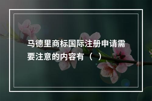 马德里商标国际注册申请需要注意的内容有（   ）