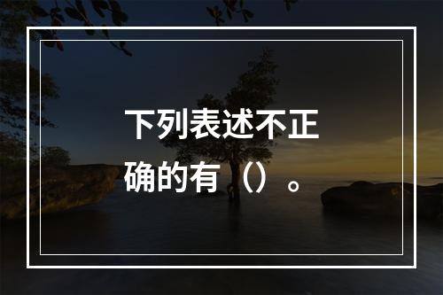 下列表述不正确的有（）。