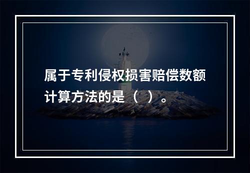 属于专利侵权损害赔偿数额计算方法的是（   ）。