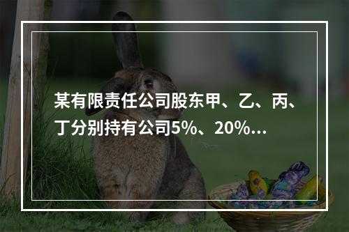 某有限责任公司股东甲、乙、丙、丁分别持有公司5％、20％、3