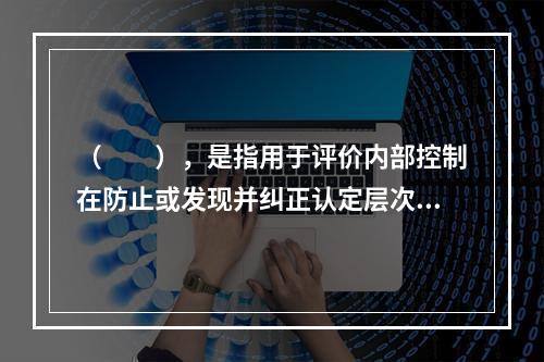 （  ），是指用于评价内部控制在防止或发现并纠正认定层次重大