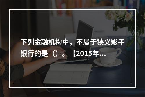 下列金融机构中，不属于狭义影子银行的是（）。【2015年真题